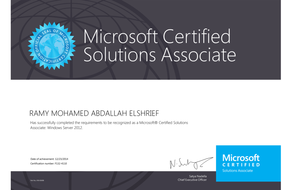 Microsoft® Certified Solutions Associate (MCSA): Windows Server 2012 www.ramyabdallah.com