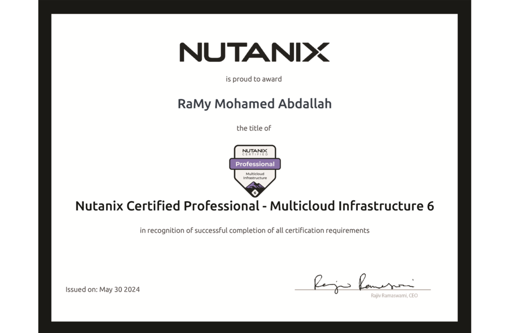 Nutanix Certified Professional - Multicloud Infrastructure - ENG ramyabdallah